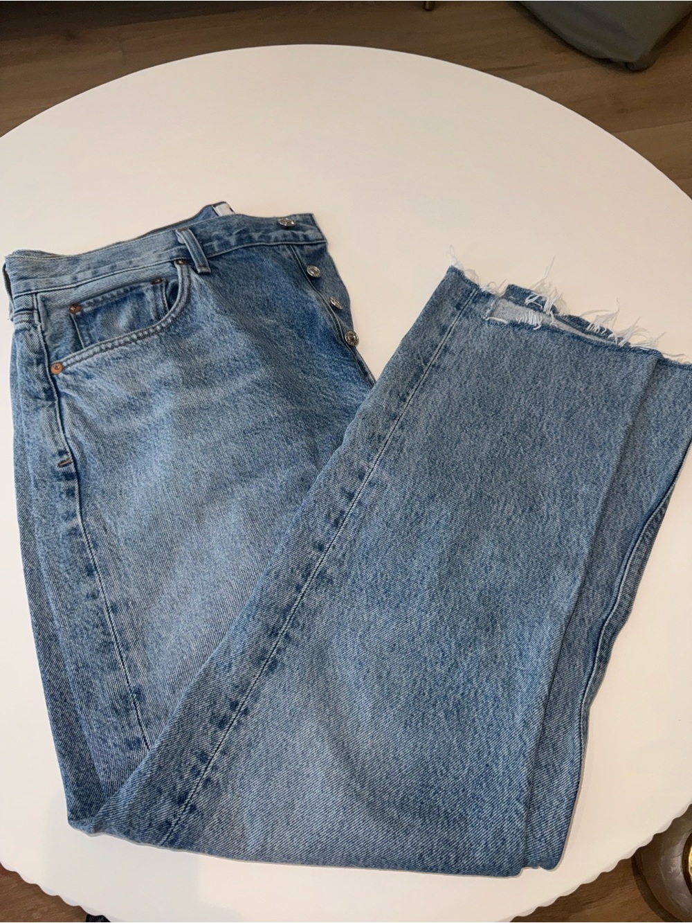 Agolde Light Blue Cropped Ankle Jeans